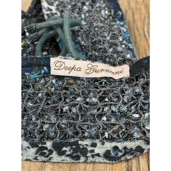 Deepa Gurnani Belt Beaded Embellished Boho Crystal  Blue - Picture 6 of 6